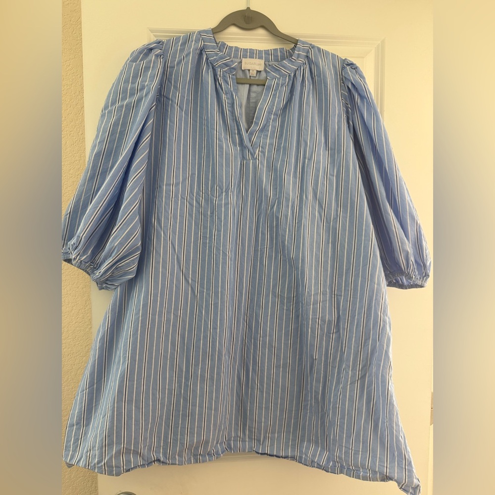 Sugarlips Striped Blue and White Mini Dress